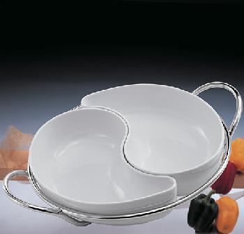 Oven round 2 sections bowl -  Coupe ronde demi-lunes special four 36(51)cm H.9cm